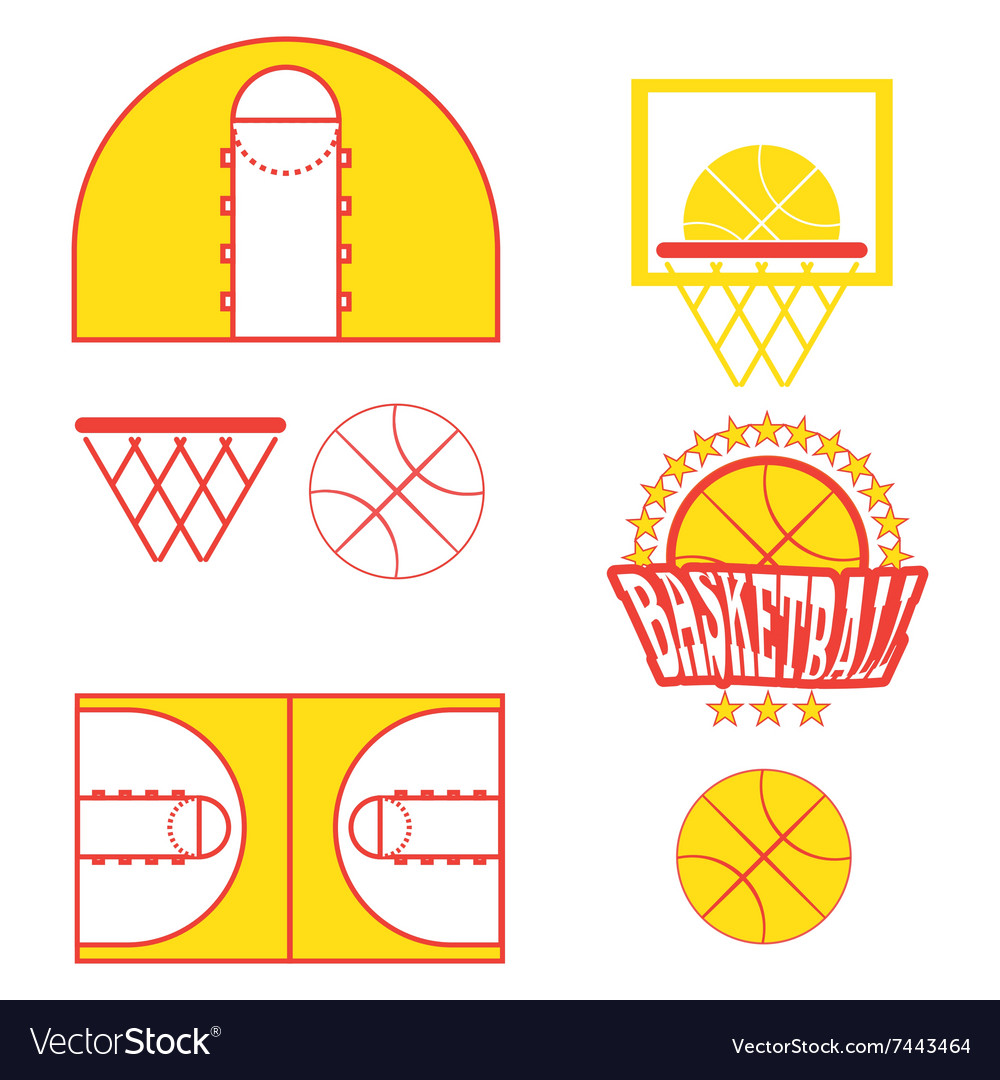 Basketball game objects icons