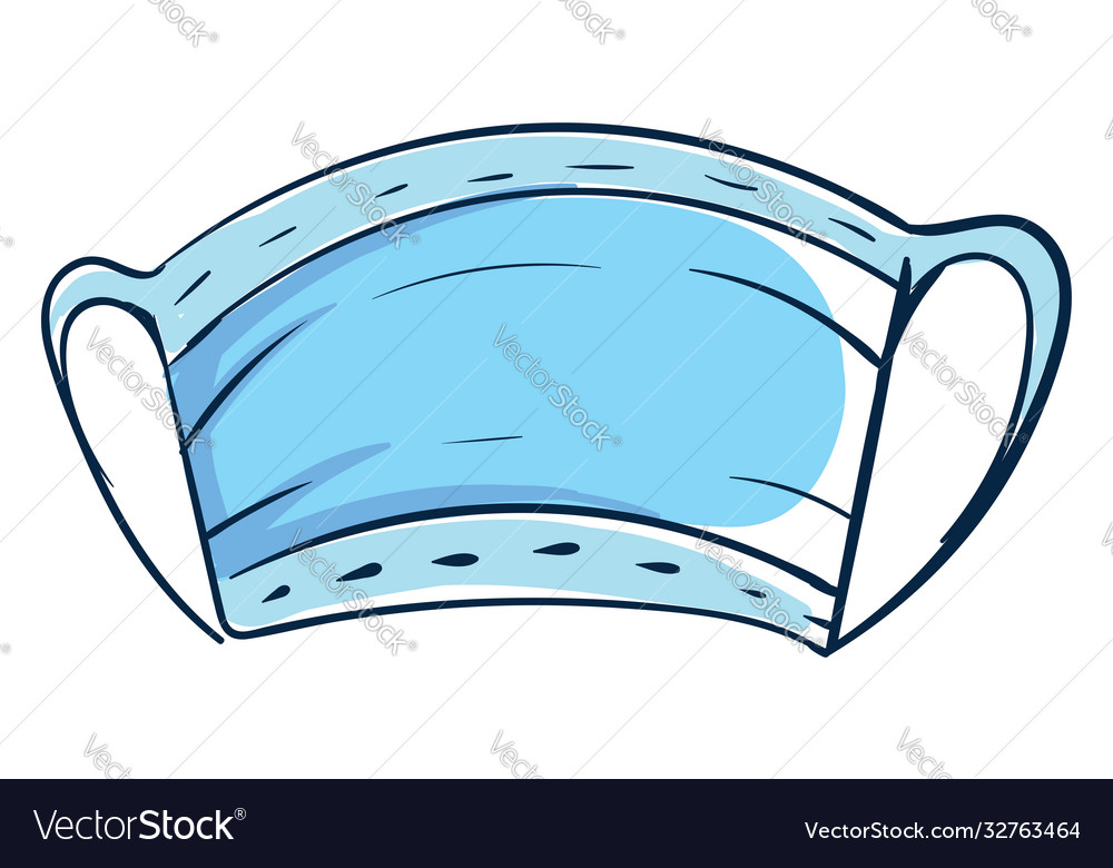 Blue medical mask on white background