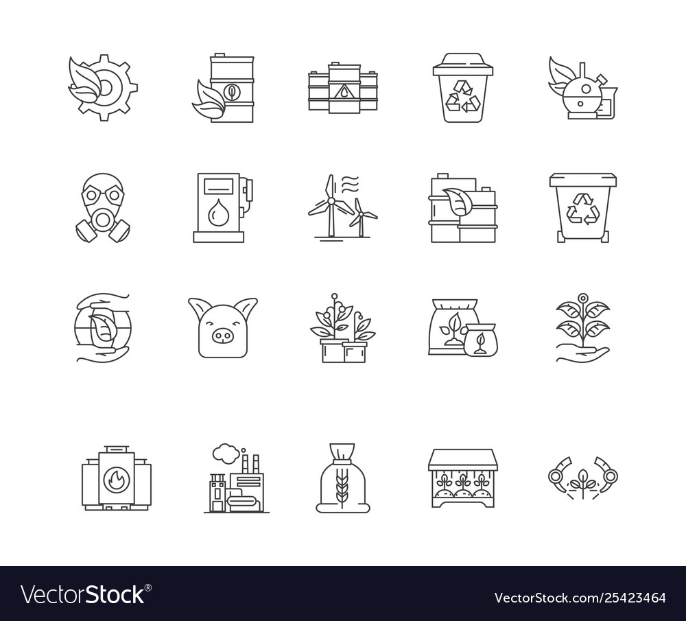 Commodity brokers line icons signs set