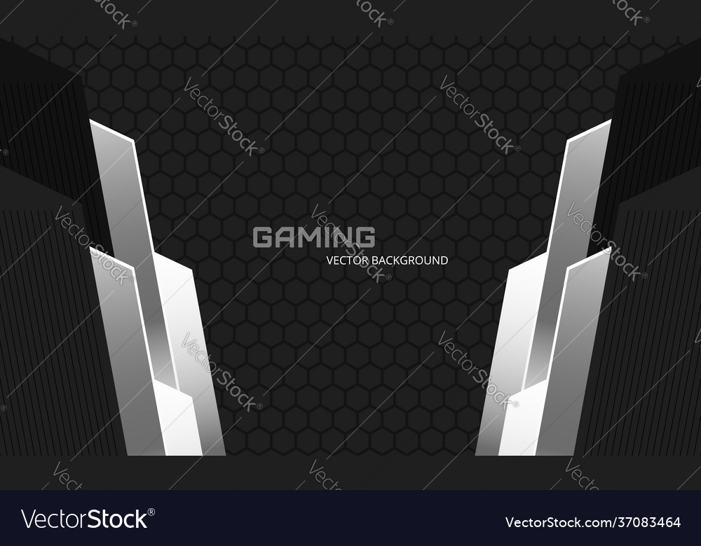 Dark gray and black abstract gaming background Vector Image