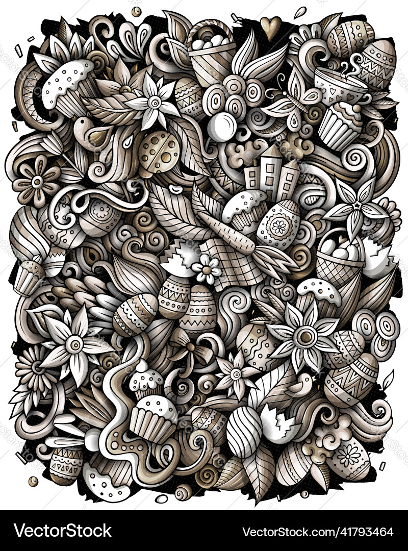 Happy easter doodles Royalty Free Vector Image