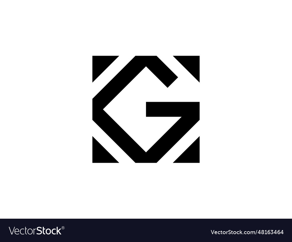 Letter g square logo design Royalty Free Vector Image