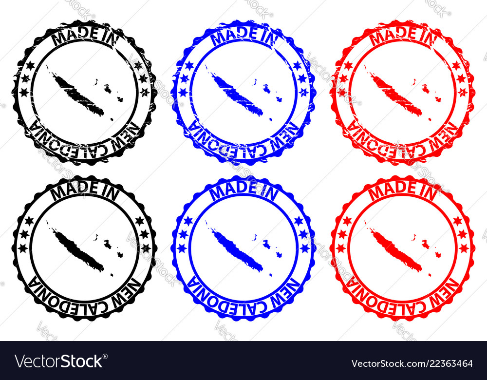 Made in new caledonia rubber stamp Royalty Free Vector Image