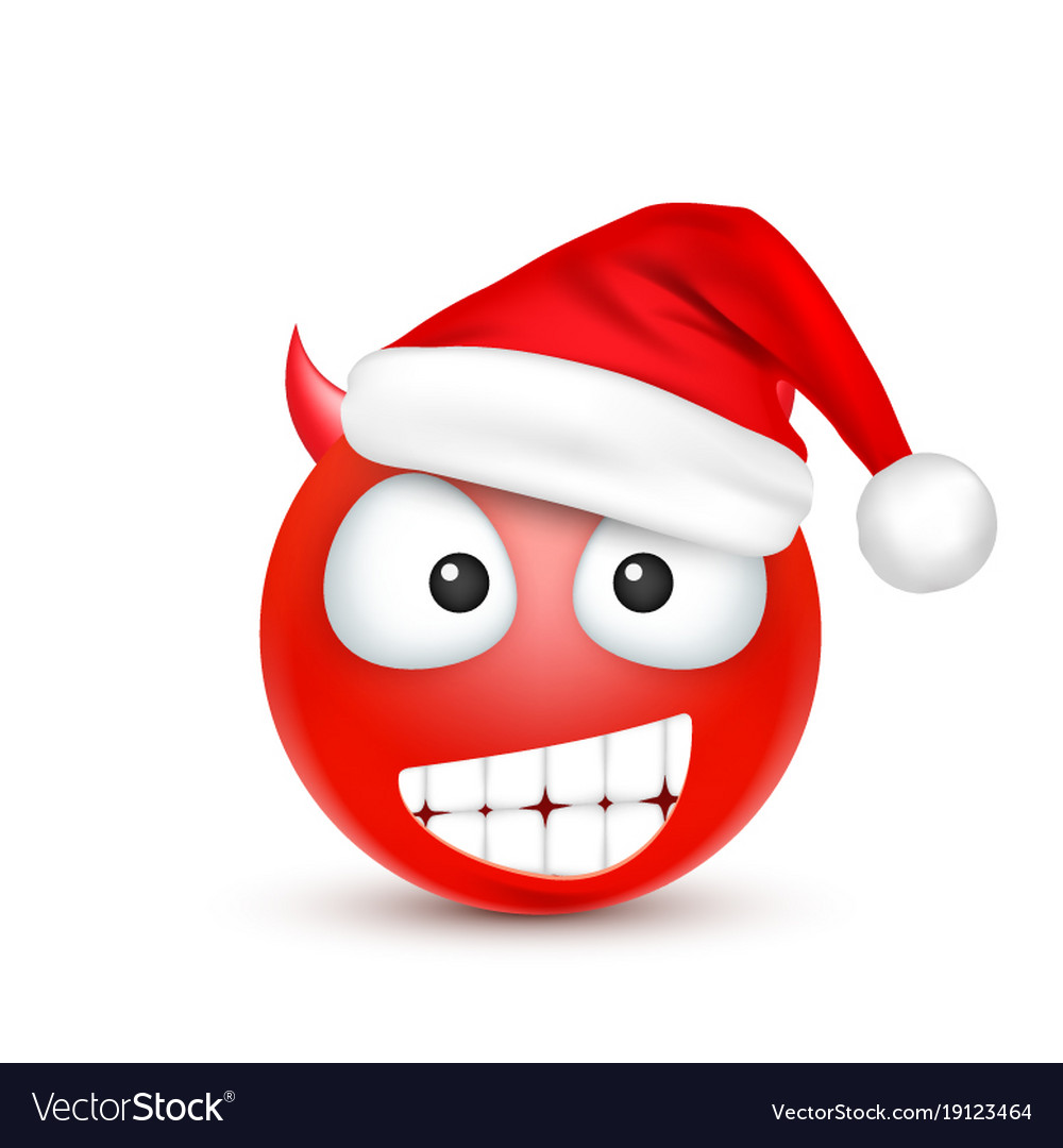 Smileyemoticon red emoji face with emotions Vector Image