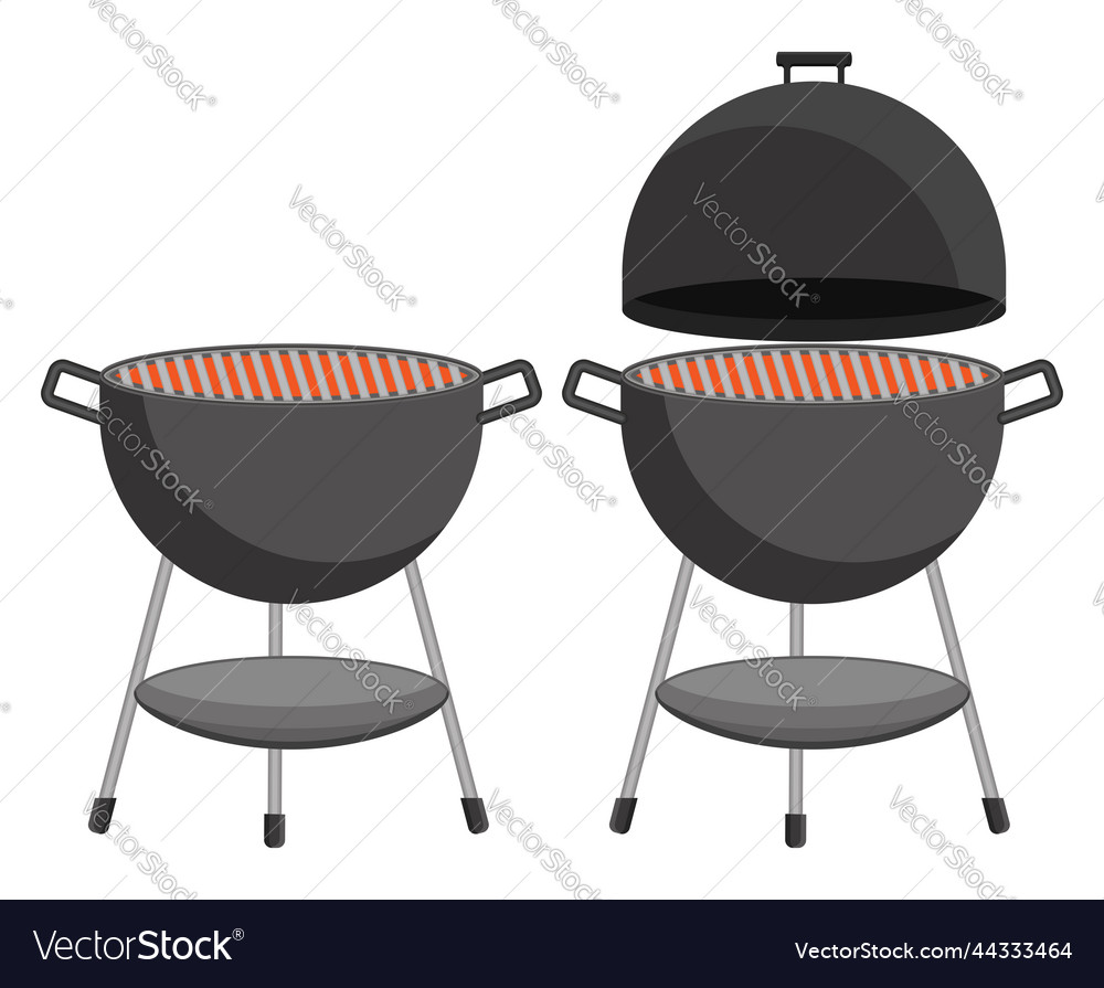 Two grills on a white background