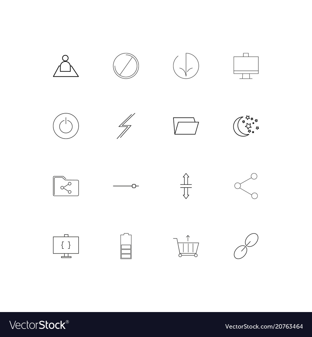 User interface linear thin icons set outlined