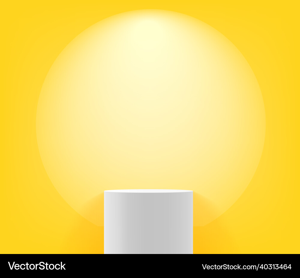 Yellow room with white column and lamp light Vector Image