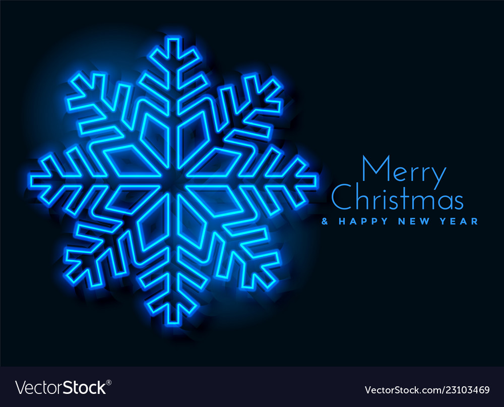 Blue neon snowflakes background design