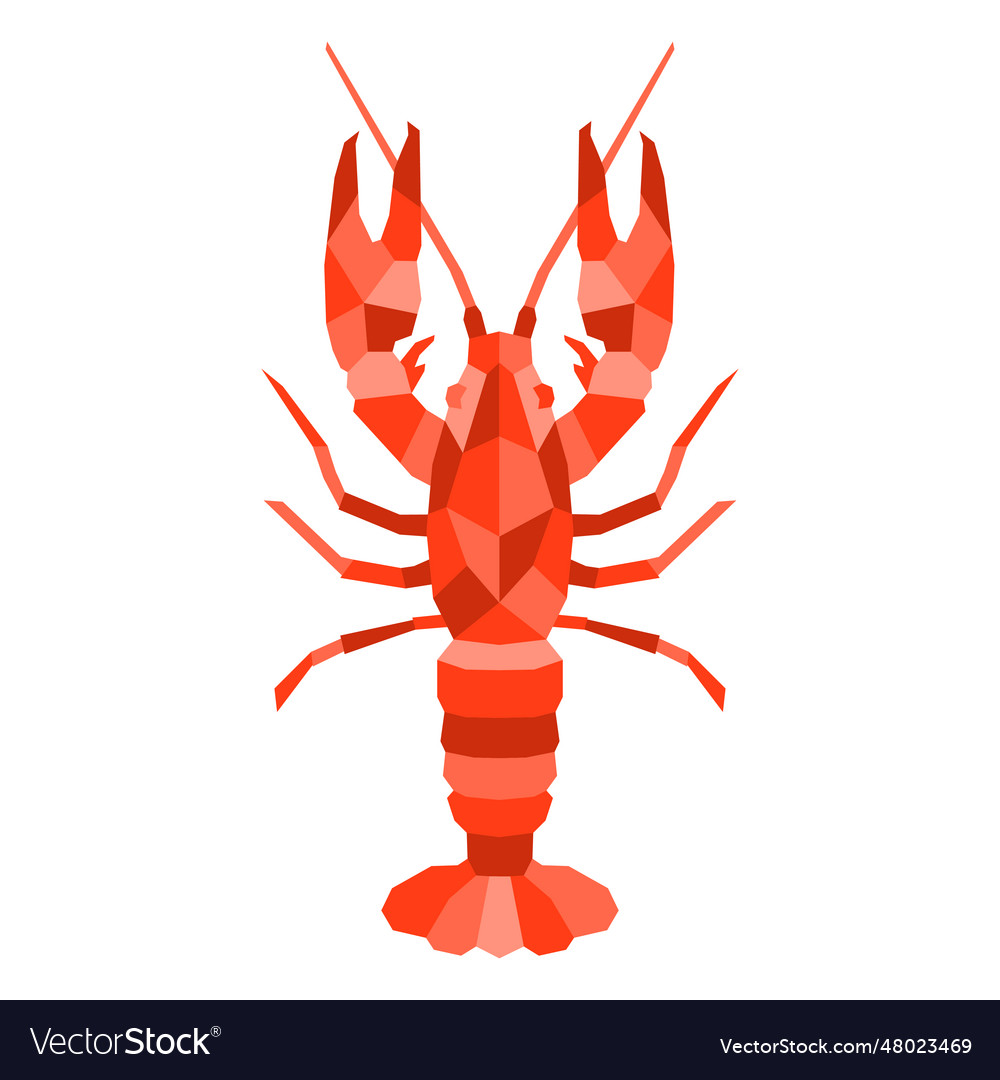 Color polygonal lobster from top