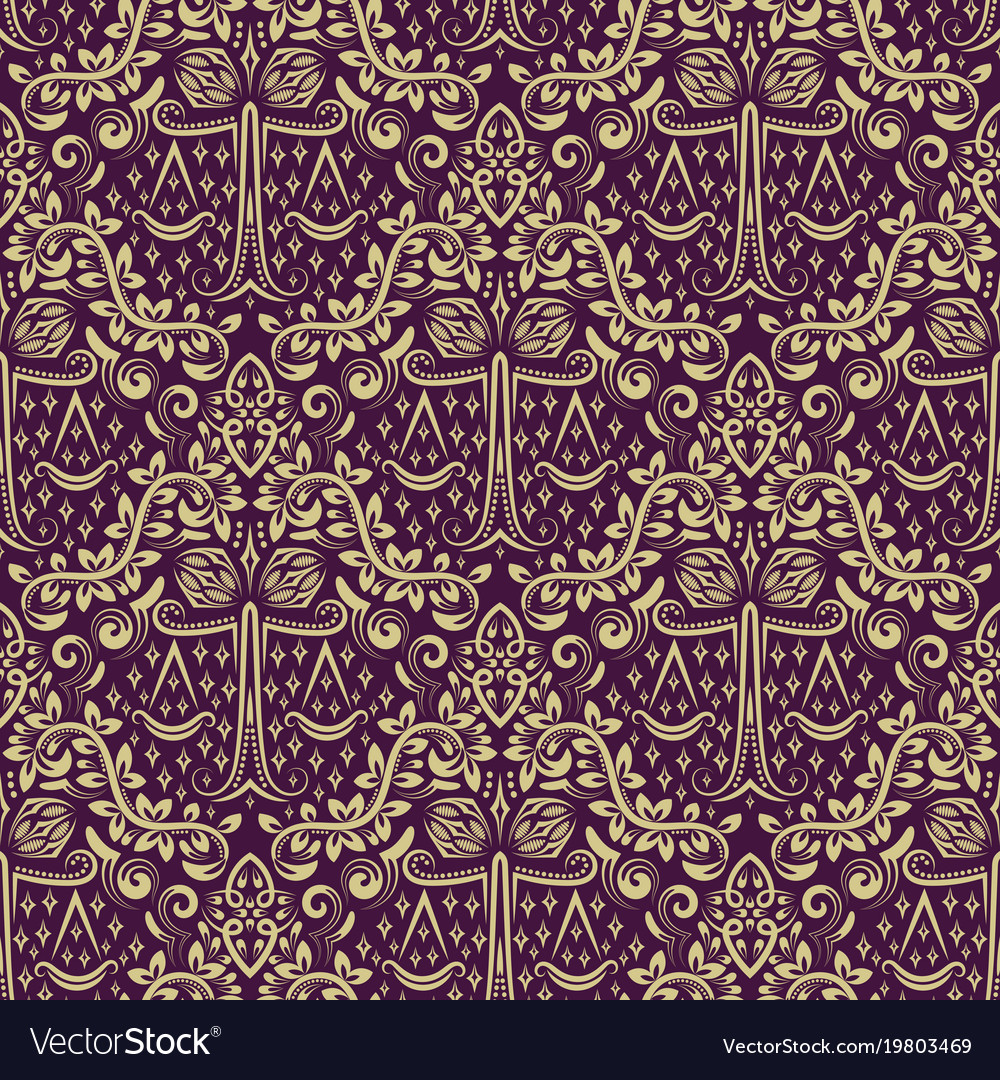 Damask seamless pattern repeating background gray Vector Image