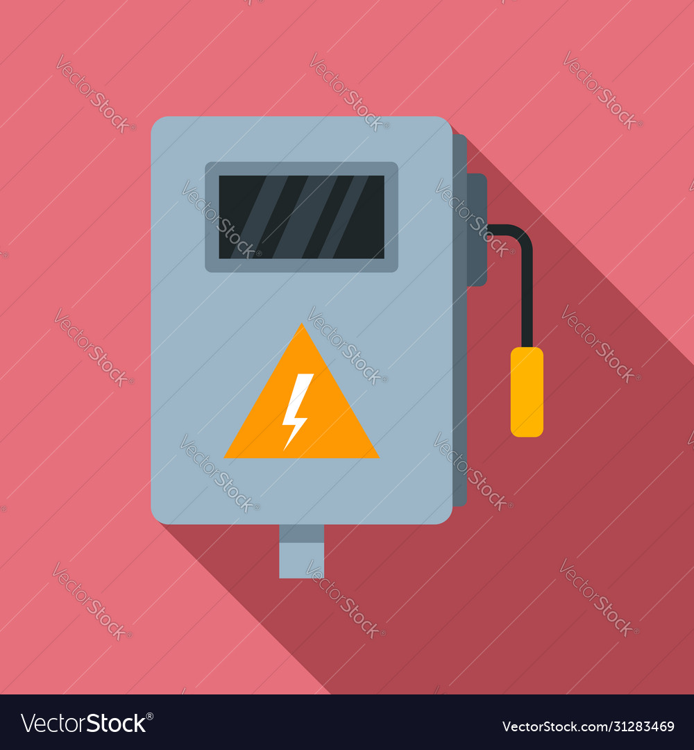 Electric box icon flat style Royalty Free Vector Image