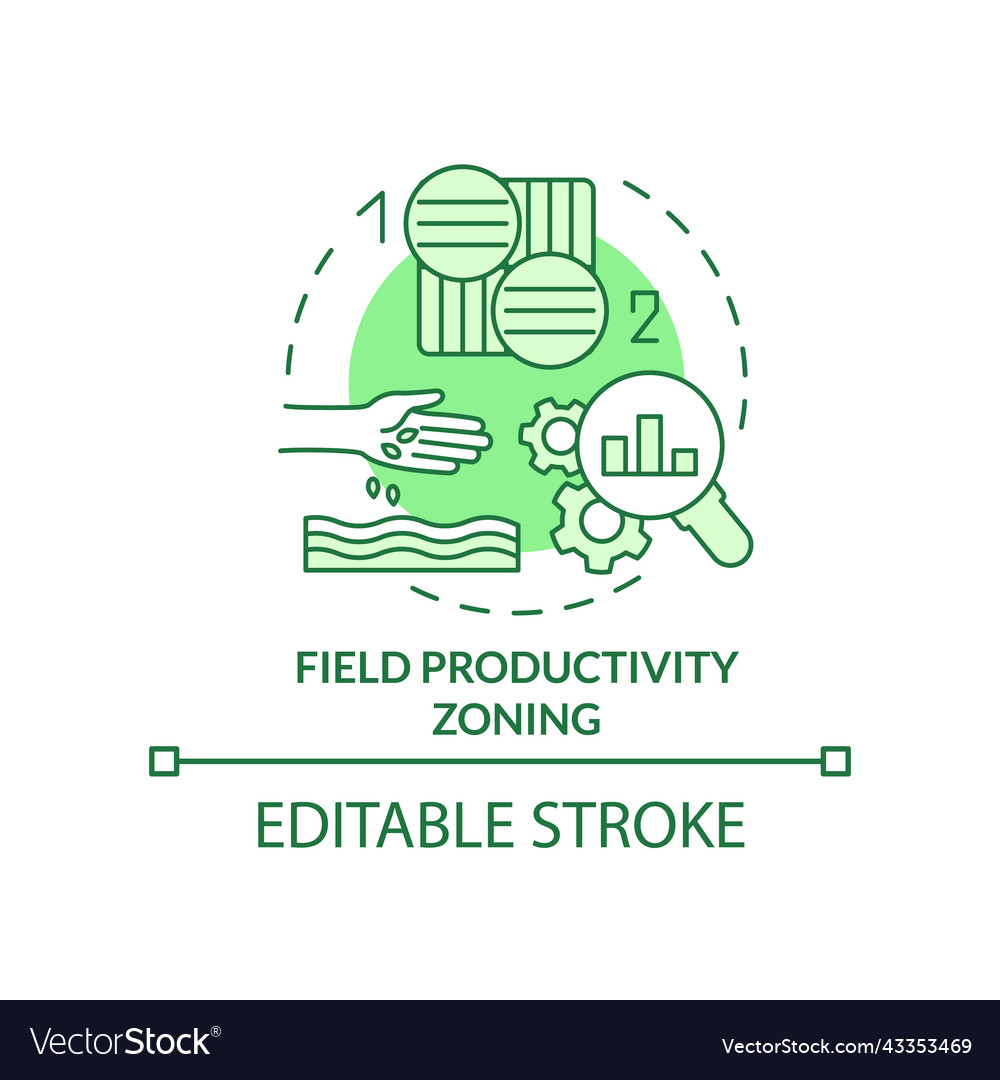 Field productivity zoning green concept icon