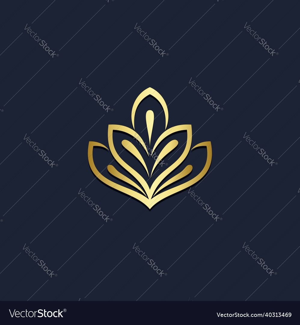 Flower Abstract Gold Logo Royalty Free Vector Image