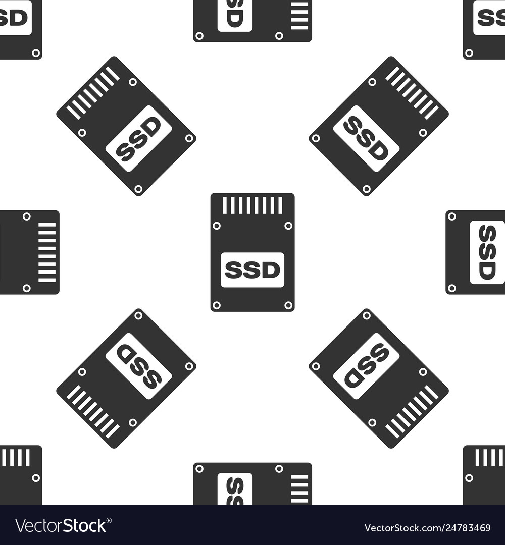 Grey ssd card icon isolated seamless pattern