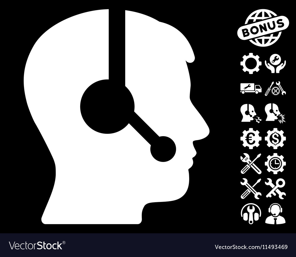 Operator icon with tools bonus Royalty Free Vector Image
