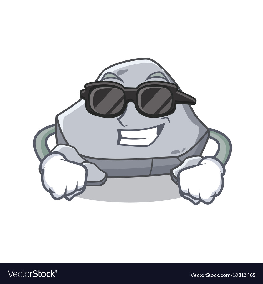 Super Cool Stone Character Cartoon Style Vector Image