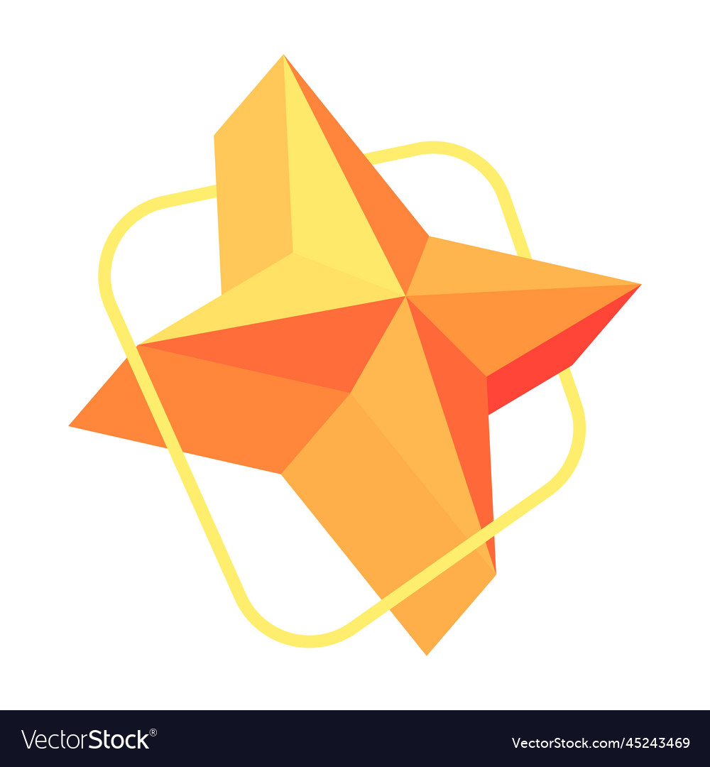 Voluminal four pointed star geometric shape design