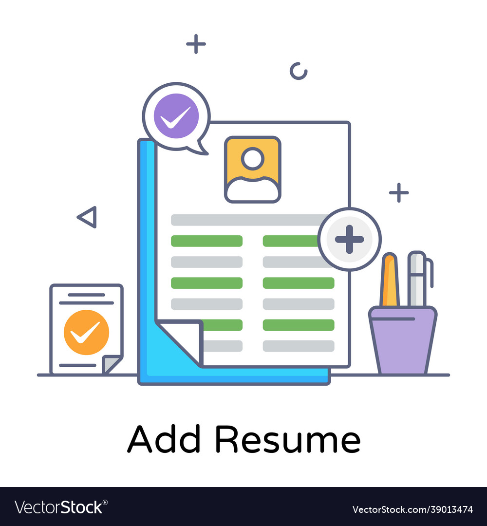 Add resume Royalty Free Vector Image - VectorStock