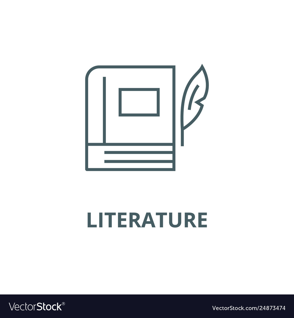 Book with penliterature line icon Royalty Free Vector Image