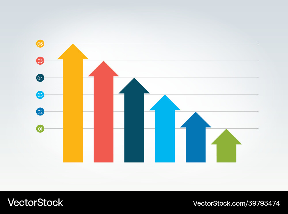Chart graph 3d style infographics element Vector Image
