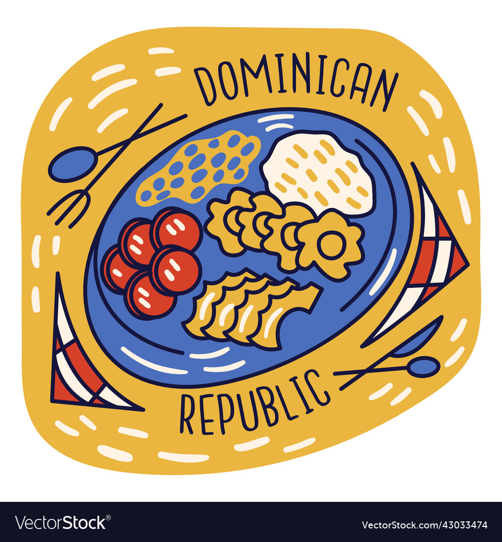 Mangu Breakfast Dominican Doodle Royalty Free Vector Image