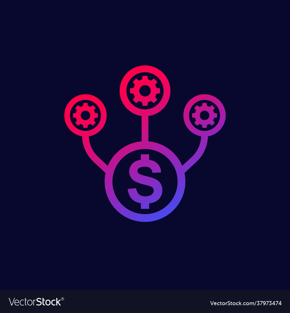 Operational costs optimization icon on dark