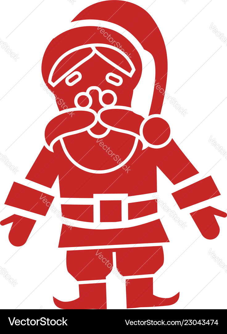 Red santa claus icon simple style Royalty Free Vector Image