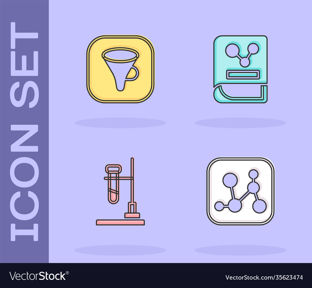 Set chemical formula funnel filter test tube