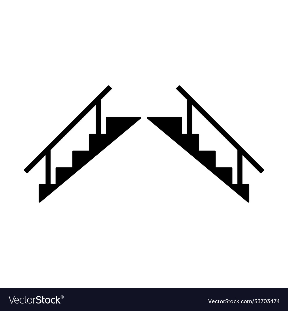 Stairs up and down symbol set icon