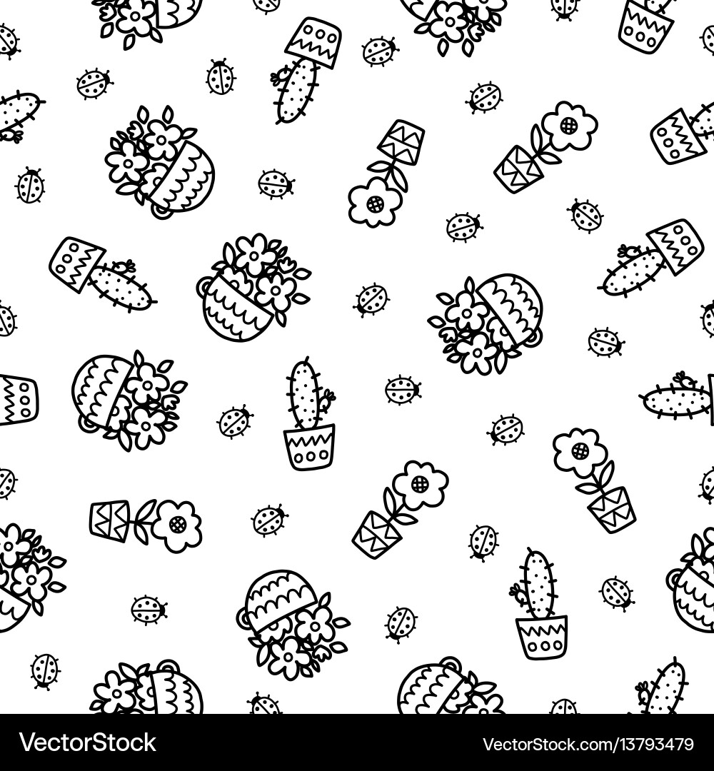 Doodles cute seamless pattern Royalty Free Vector Image