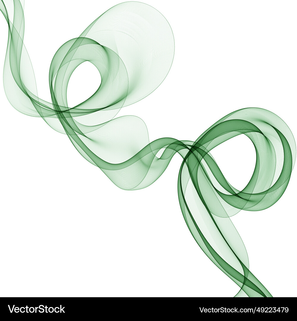Green wave abstract background design element Vector Image