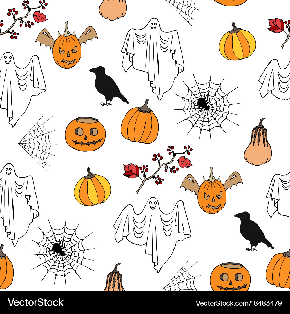 Halloween seamless pattern Royalty Free Vector Image