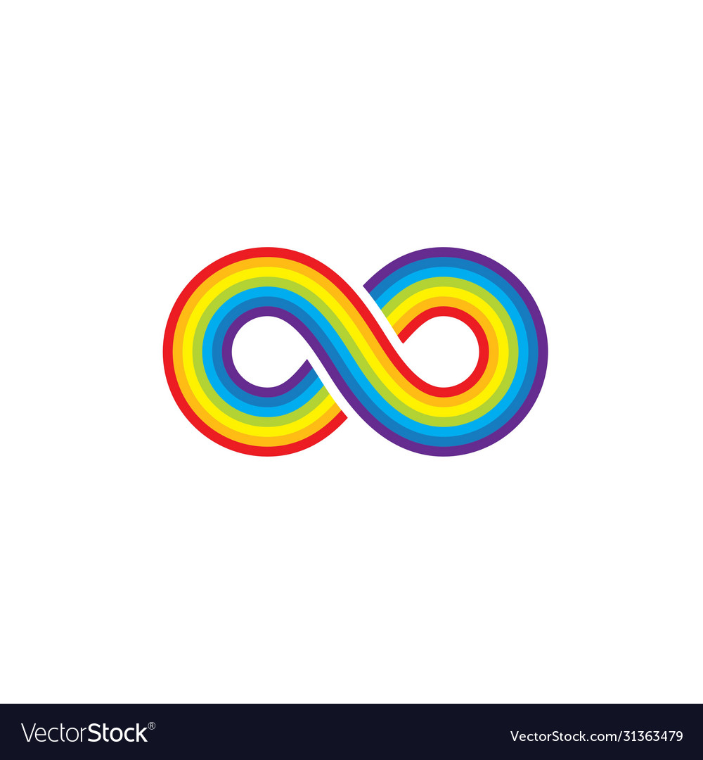 Infinity rainbow concept logo icon design Vector Image