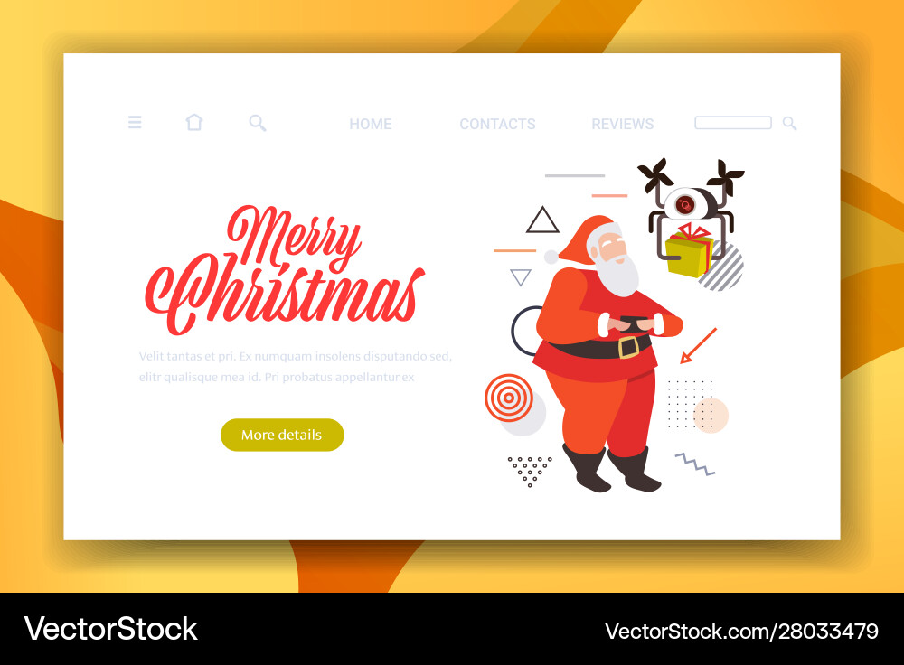 Santa Sign Remote Control Santa claus using remote control operating drone Vector Image