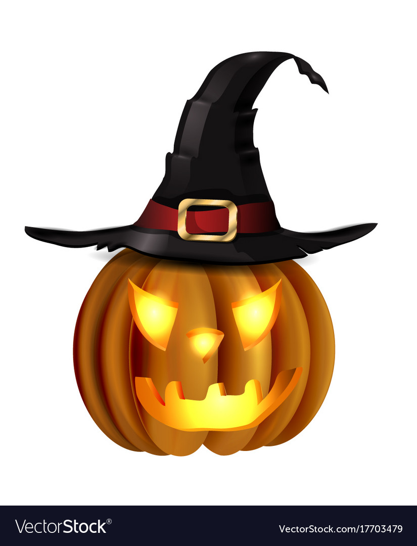 Scary Jack O Lantern Halloween Pumpkin Royalty Free Vector