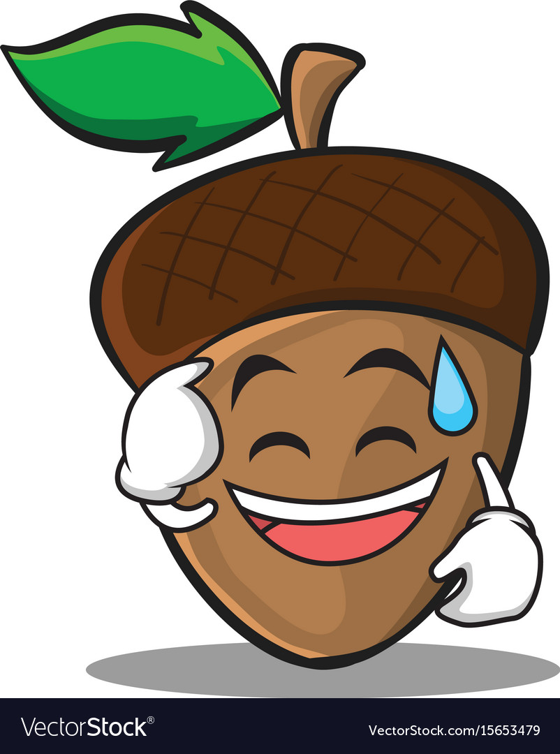 Sweat smile acorn cartoon character style