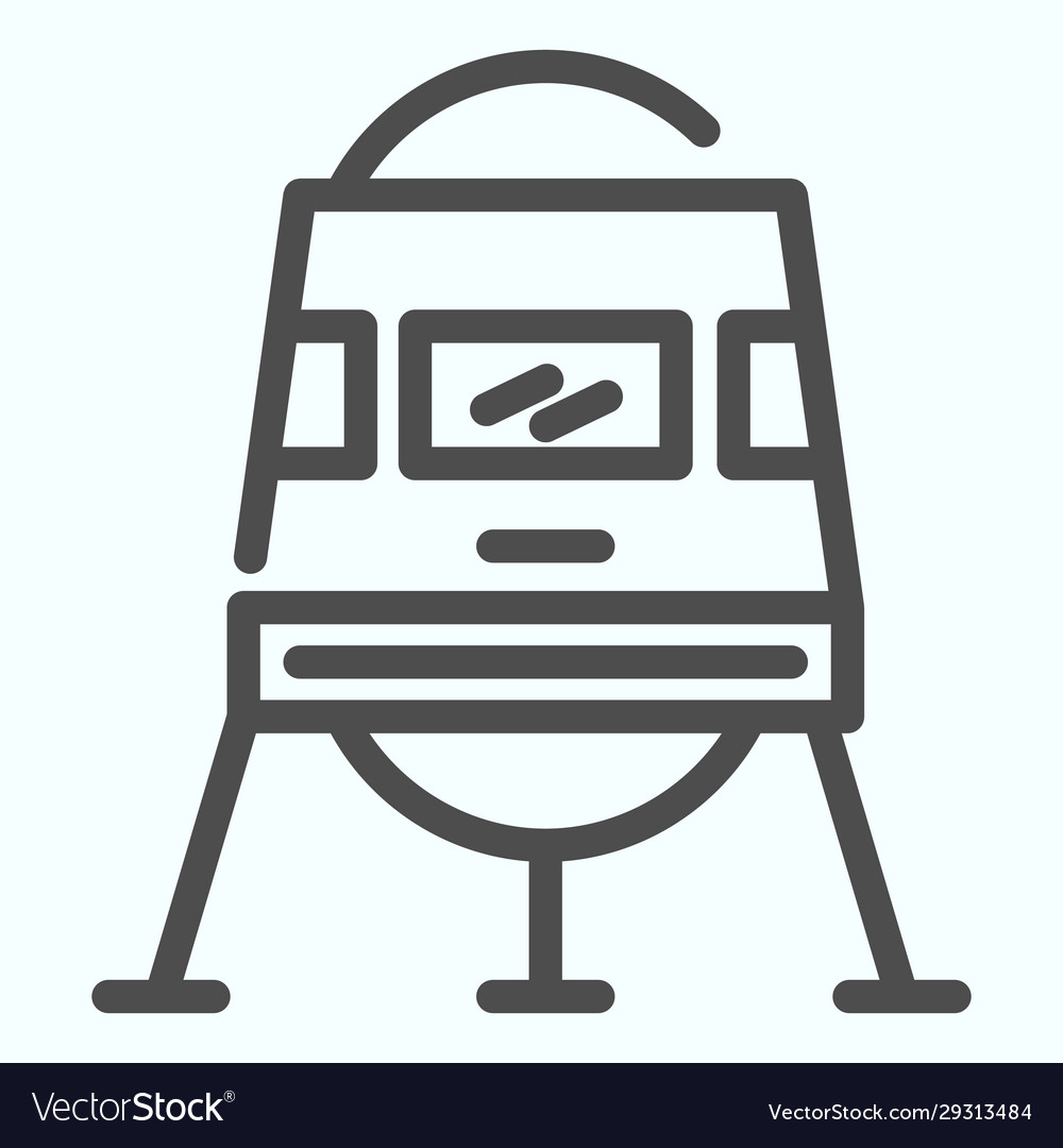 Astronauts capsule line icon space rocket craft