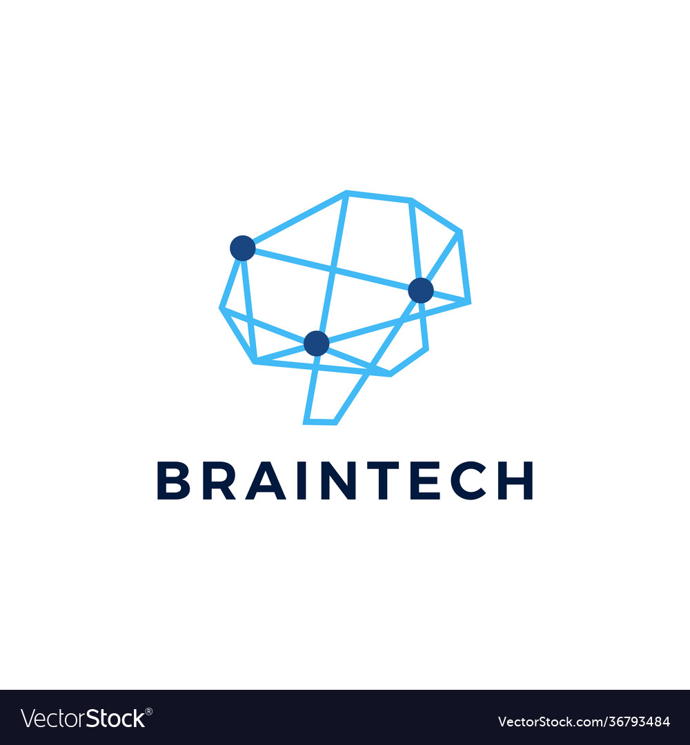 Brain technology connection geometric polygonal