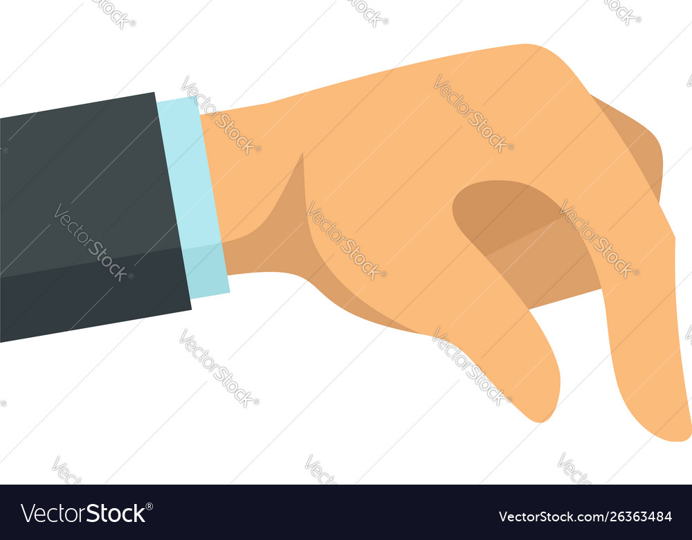 Businessman hand take icon flat style Royalty Free Vector