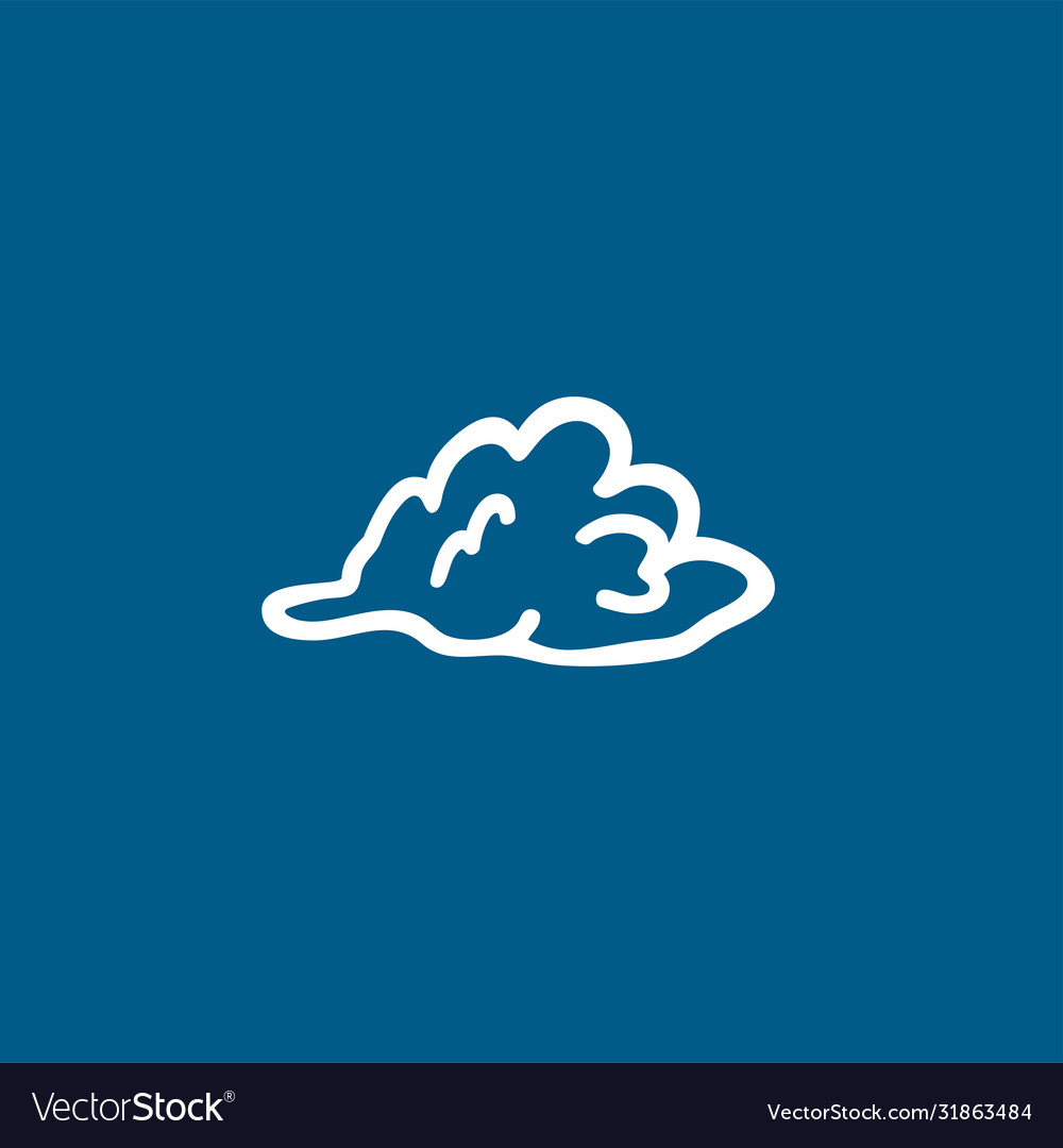 Cloud icon on blue background flat style