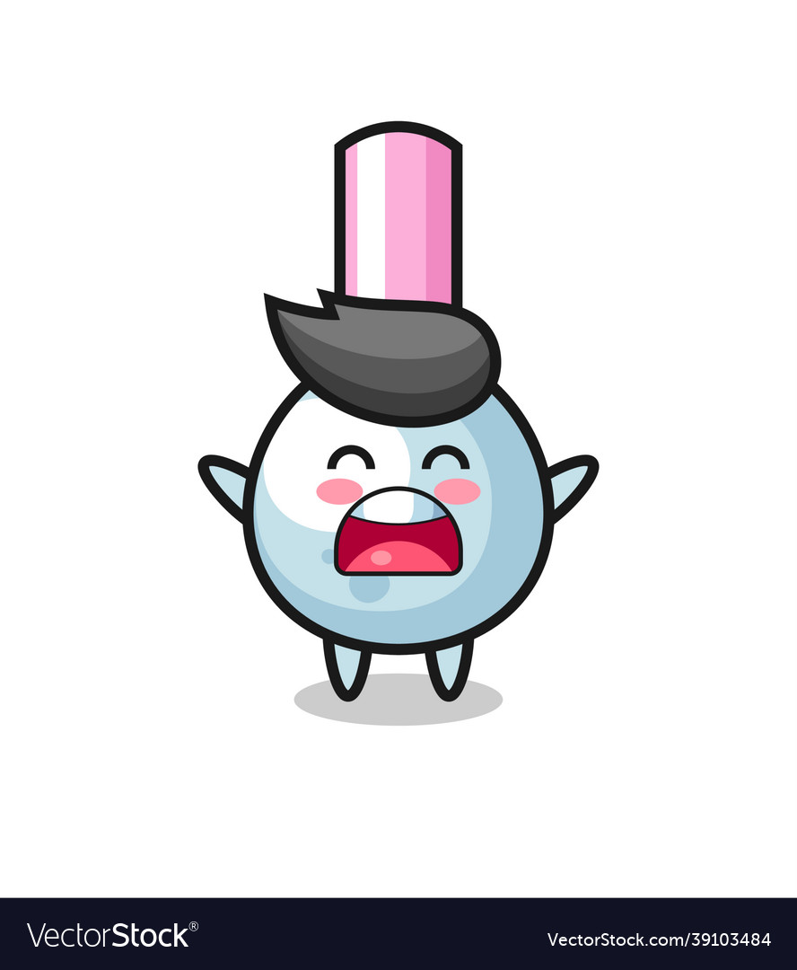 Cute cotton bud mascot with a yawn expression Vector Image