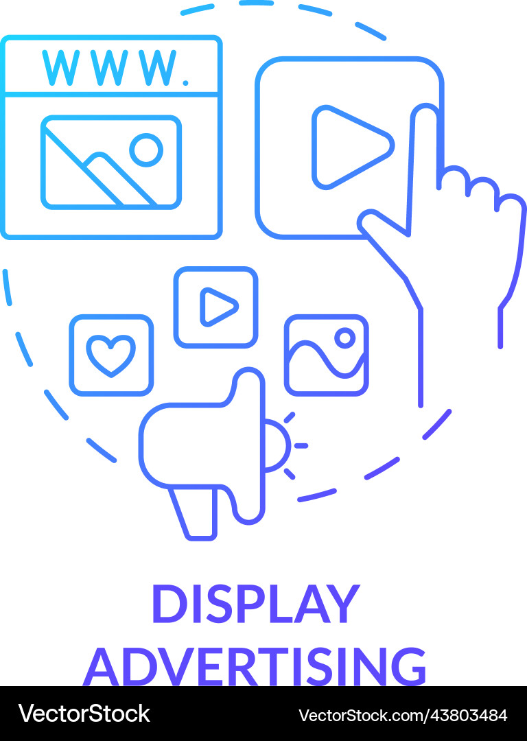 Display advertising blue gradient concept icon Vector Image