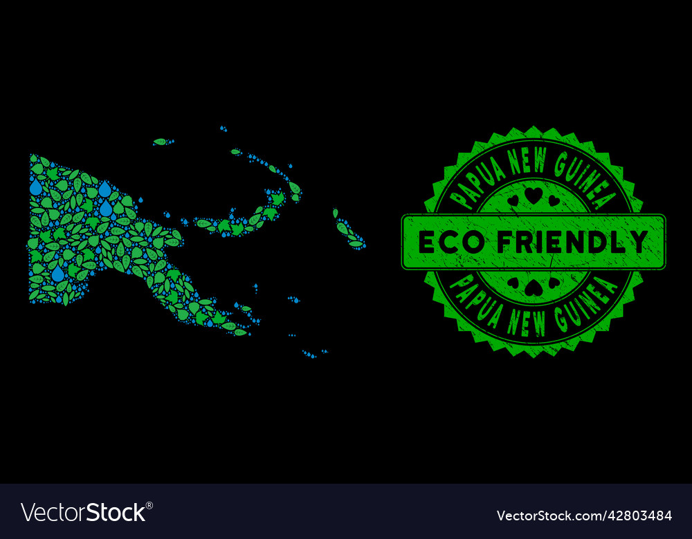 Eco green composition papua new guinea map