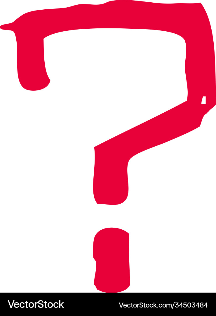 Question mark logo drawing - ask faq problem help Vector Image