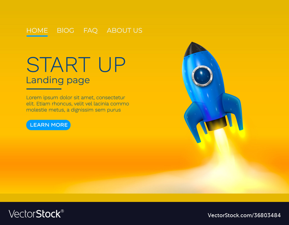 Start up idea landing page screen development