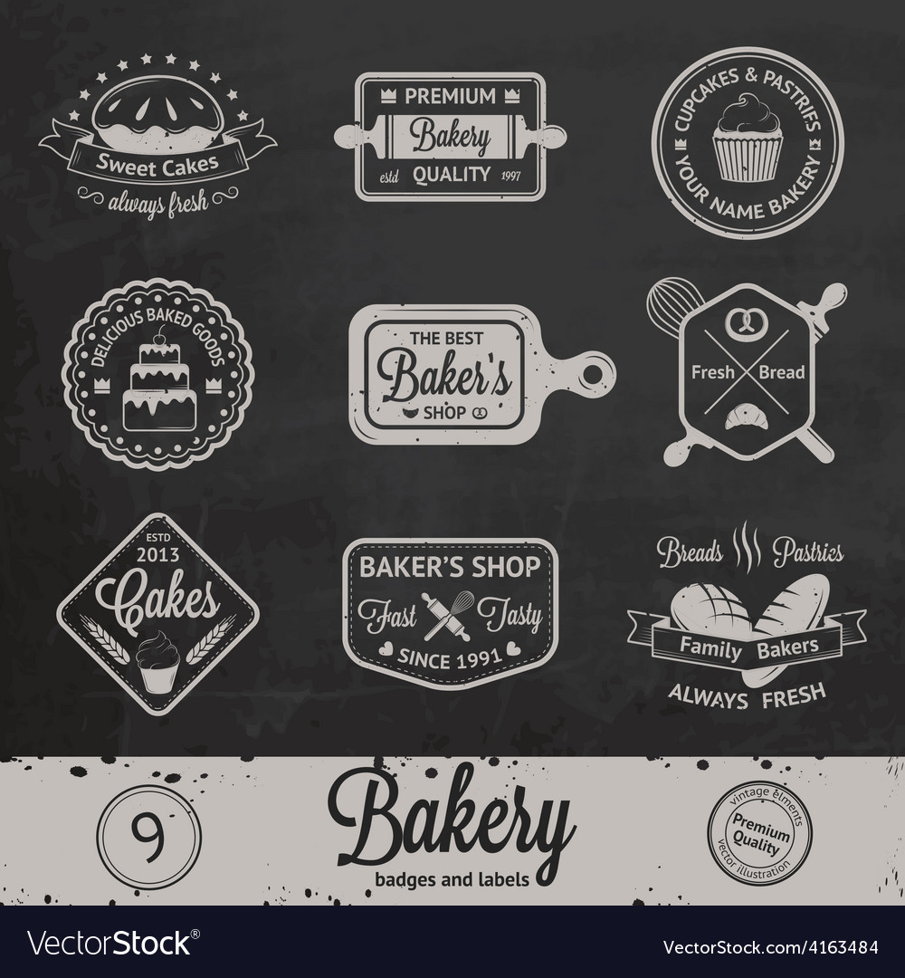 Vintage bakery badges labels and logos Royalty Free Vector