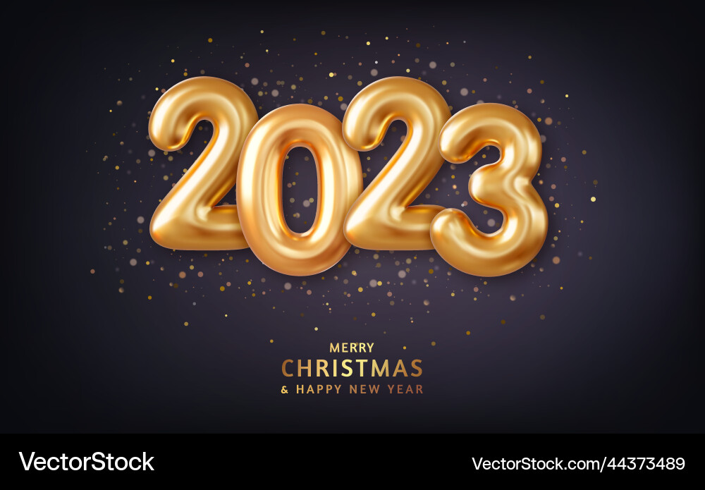 3d Gold Foil Balloons Royalty Free Vector Image