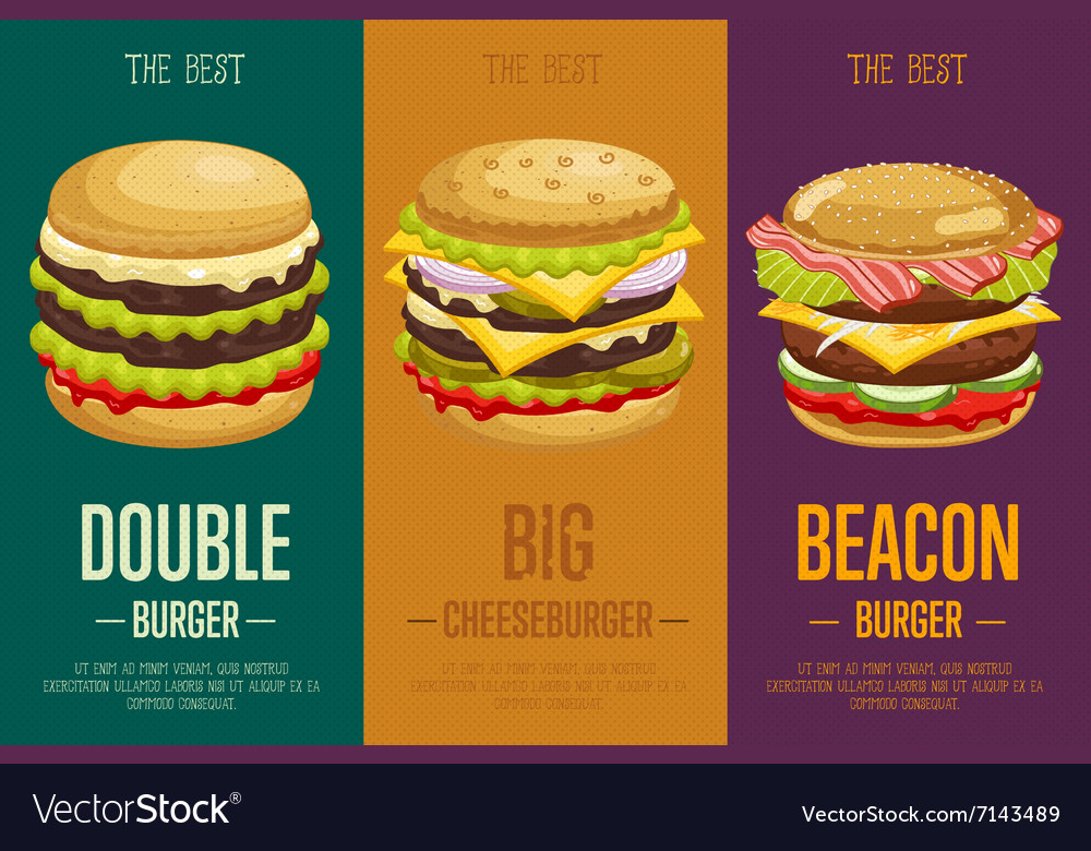 burgers menu template royalty free vector image
