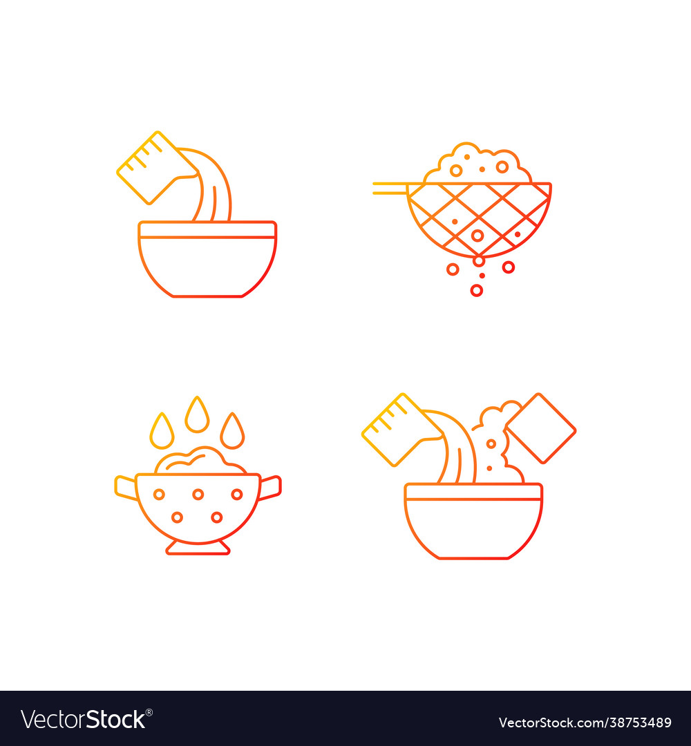 Food preparation instruction gradient linear