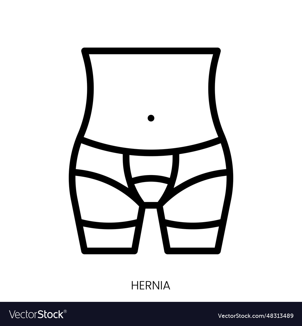 Hernia icon line art style design isolated